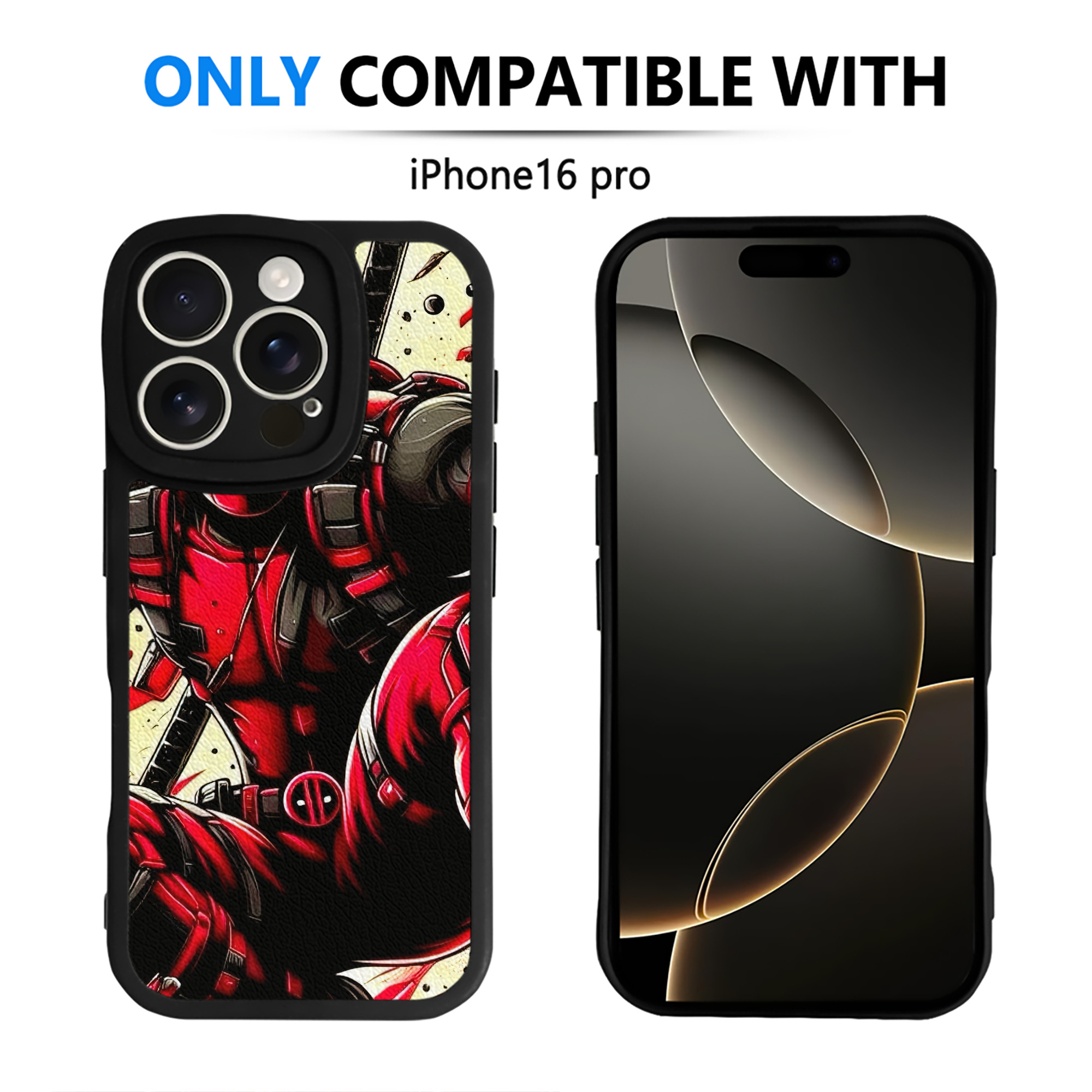 （画像用） Deadpool デッドプール 【iPhone 16シリーズ対応】シリコンスマホケース（レザー調） 材質：シリコン